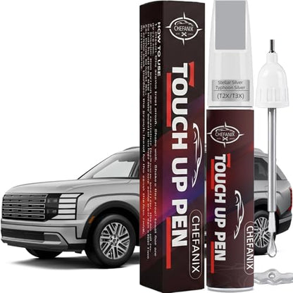 Stellar Silver/Typhoon Silver T2X/T3X 2-in-1 Touch Up Paint Pen for Hyundai - color: Stellar Silver/Typhoon Silver(T2X/T3X)