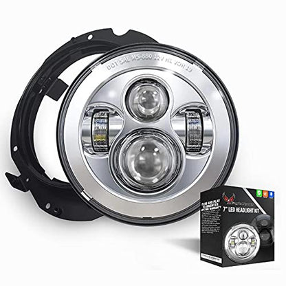 Eagle Lights 7" LED Headlight and Installation Ring for Kawasaki Voyager and Vaquero - Chrome - color: Chrome