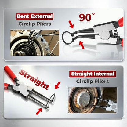 BILITOOLS 4PC 13" Extra Long Snap Ring Pliers Set - size: 13'' Internal & External Snap Ring Pliers Set