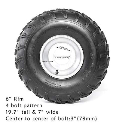 2PCS 19x7.00-8 Wheel Tire Rim with 4 Bolt Pattern for ATV Go Kart Quad Bike 4 Wheelers - color: 2PCS