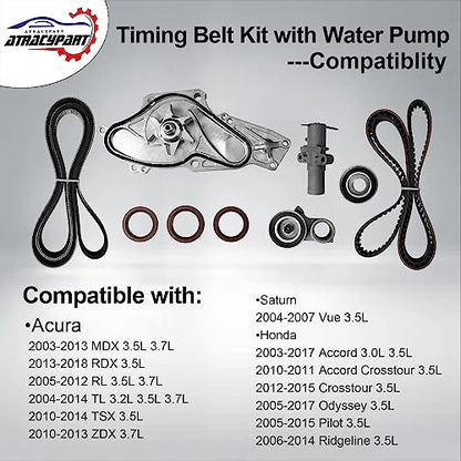 Timing Belt Kit Water Pump, Fit For 2003-2018 Honda Accord Odyssey Pilot - size: TKH002