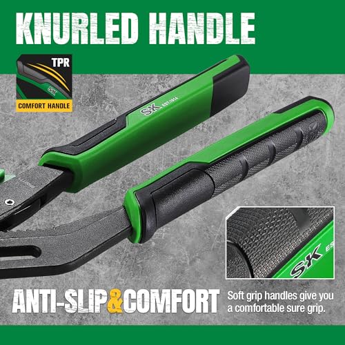 SK 12'' Quick Adjust Water Pump Pliers, SureGrip V-Jaw Groove Joint Pliers - size: 12" Quick Adjust Groove Joint Pliers
