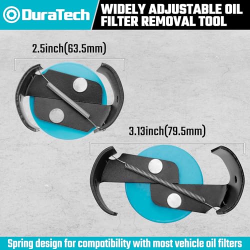 DURATECH Adjustable Oil Filter Wrench, Universal, 3/8" Drive - size: 2-1/2 to 3-1/8 Inches