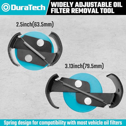 DURATECH Adjustable Oil Filter Wrench, Universal, 3/8" Drive - size: 2-1/2 to 3-1/8 Inches
