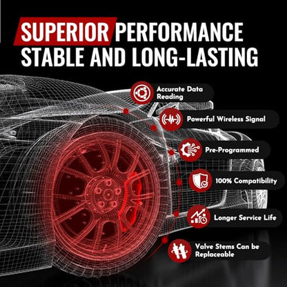 TPMS Sensor Ram Jeep, 433MHz Tire Pressure Monitoring System Sensor, 4 Pack - size: 68293199AA