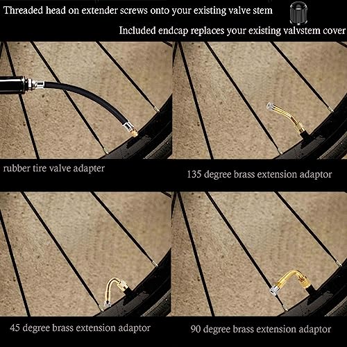 5 Pack Tire Valve Extension, 2Pcs 8.25 Inch Flexible Valve Stem Extenders - color: Black1