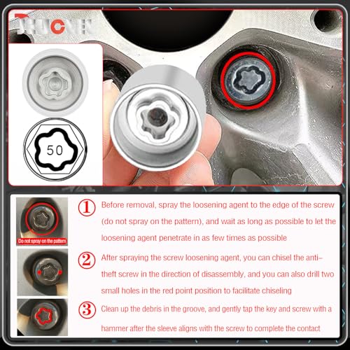 050 Wheel Locking Nut Key Socket for BMW, Socket OD 29mm - ID 25mm - color: Socket 050