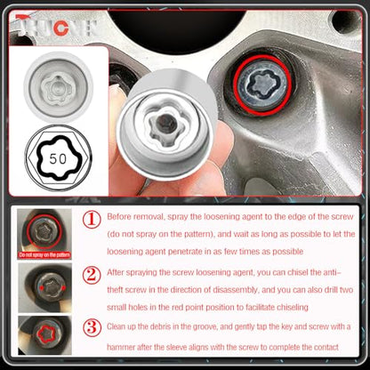 050 Wheel Locking Nut Key Socket for BMW, Socket OD 29mm - ID 25mm - color: Socket 050