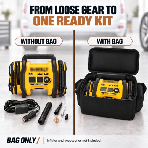 Case for DEWALT DCC020IB 20V MAX Tire Inflator Air Pump Storage Bag - color: All Black