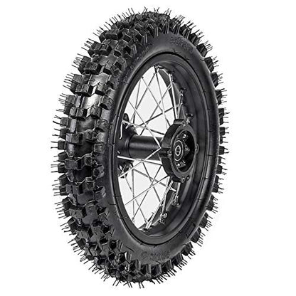 TDPRO 80/100-12 Rear Tire Disc Brake Rim With 12mm Bearing Set for Pit Pro Dirt Bike - size: Rear 12in