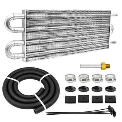 4 Pass Ultra-Cool Tube And Fin Transmission Cooler - color: Silver, size: 4-pass