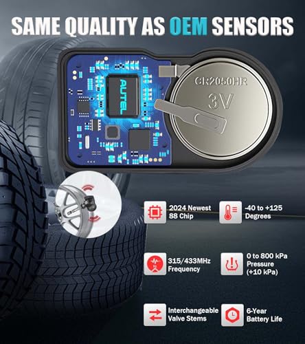 Autel TPMS MX Sensor Dual Frequency (315MHz + 433MHz) Tire Pressure Universal Programmable Rubber Valve (Autel MX Sensor Rubber 4pcs) - size: Autel MX Sensor Rubber 4pcs