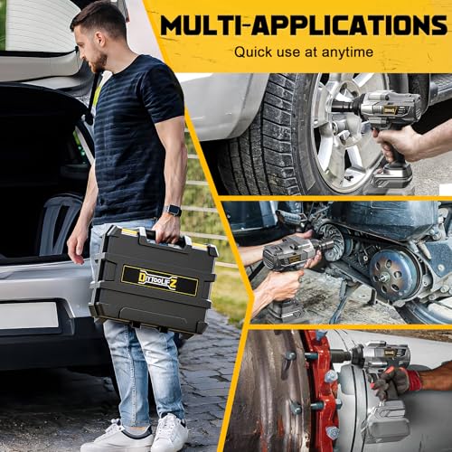 DIYtoolifz 1500Nm Cordless Impact Wrench 1/2" Compatible with Dewalt 20V - color: Grey & Black