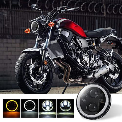 Shkalacar 3/4'' 5.75 inch LED Headlight Round, Motorcycle Projector Headlamp Super Wide Angle Driving Light