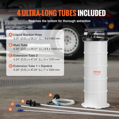 VEVOR 6.5L Pneumatic/Manual Oil Extractor Pump, Fluid Extractor Pump - style: 6.5L Pneumatic/Manual