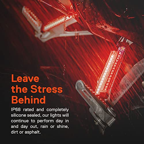 TRUE MODS 2pc 5" Red LED Motorcycle Turn Signal & Brake Tail Light Strip - size: 2pc 5", style: Red Tail Light