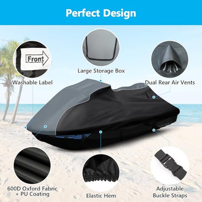 Jet Ski Cover for Sea-Doo Spark 3up/Spark Trixx 3up 2014-2024 Waterproof - size: For Sea-doo Spark 3up Spark Trixx 3up 2014-2024