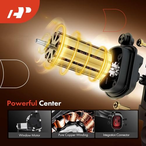 A-Premium Front Passenger Side Power Window Regulator with Motor (2-Pin) - size: Front Passenger Side