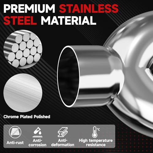 LCGP Dual Exhaust Tip 2.5 inch Inlet 3.5 inch Outlet Universal Car Stainless Steel Angle Cut 2-Packs Tailpipe(left and right) - size: 2.5x3.5x9.25 inch, style: Polished