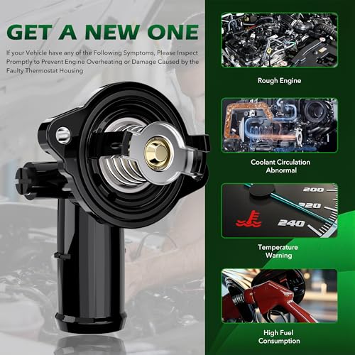 CDWTPS 902852 Engine Coolant Thermostat Housing Assembly fit for DODGE&JEEP - size: 5184651ah