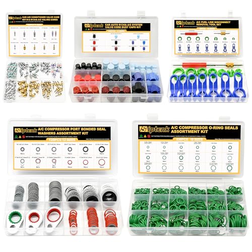Siptenk Car A/C Repair Kits for R12 & R134A Systems 5 Sets 926PCS - color: 5 Sets 926PCS Car A/C Repair Kits