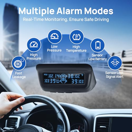 Masoll M13 Tire Pressure Monitoring System, RV/Trailer TPMS with 4 Sensors
