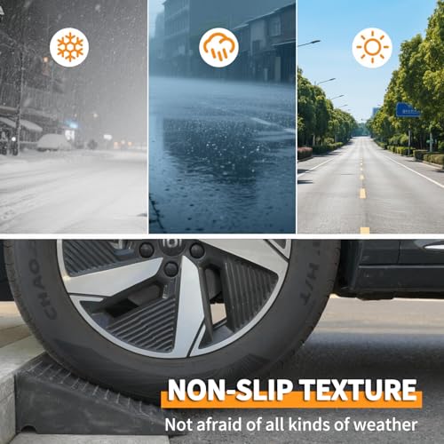 5" Threshold Curb Ramp Wheelchair Ramp for Home 7000 Lb 2pack - size: 5''Height