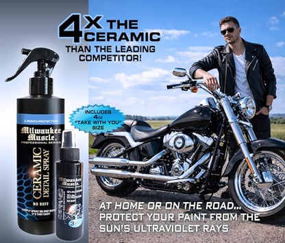 Ceramic Motorcycle Wax Spray (20 fl oz) 16 fl oz & 4 fl ozTravel Wax, Insane Shine, No Buffing Required, 3 Month Protection Against Scratches & Scuffs - size: 20 Fl Oz (Pack of 1)