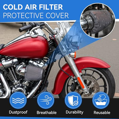 Meonum 2 Pack Cone Air Intake Filter Cover, Universal Dustproof Sock, Big