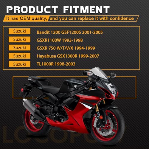 LOCOPOW Front and Rear Brake Pads for Suzuki GSX1300R Hayabusa 1999-2007 GSF1200 SK/K Bandit 2001-2005 GSXR750 1996-1999 GSXR 600 1997-2003 TL1000R 1998-2003 - style: Semi-metal
