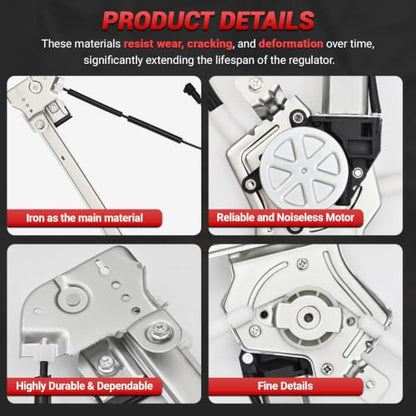 PZ 741-430 Power Window Regulator with Motor Assembly Compatible with Ford F-150 2004-2008 (Extended Cab Only), Front Left Driver Side - style: 741-430