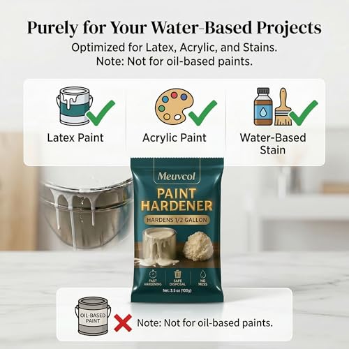 Meuvcol Paint Hardener for Disposal,12 Pack Fast Acting Paint Drying Powder