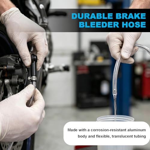 Brake Bleeder Hose Kit, One Way Check Valve Tube Bleeding Tool Kit with Clamps, Brake Fluid Hose Hydraulic Bleeding Tool for Car Motorcycle Clutch, Car Accessories