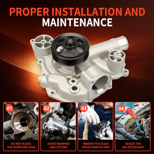 AW6653 Engine Water Pump w/Gasket for Dodge Charger Challenger - size: AW6653