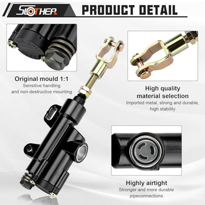 Rear Brake Master Cylinder Coolster for 50cc 70cc 90cc 110cc 125cc ATV Chinese Dirt Bike Quad Taotao Baja BMS Roketa Apollo Sunl Xpro Pitster Piranha NSTKazuma