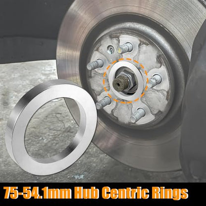 X AUTOHAUX 4pcs OD 75mm to ID 54.1mm Aluminum Hub Centric Rings - size: 75mm ID to 54.1mm OD