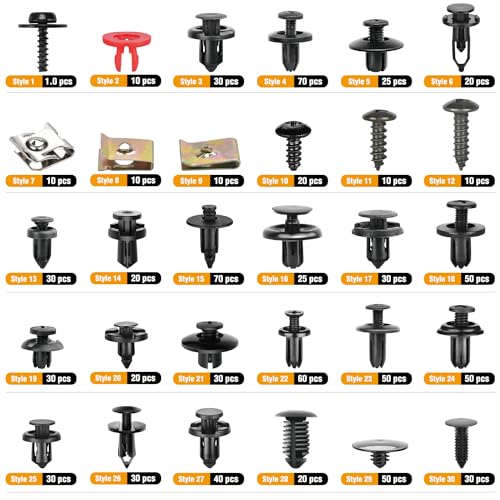 GOOACC 941Pcs Car Retainer Clips and Auto Body Fasteners Assortment - color: 900Pcs Clips + 41 Remover