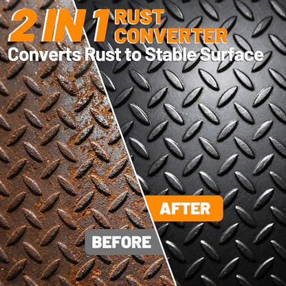 2-in-1 Rust Converter & Metal Primer, 1 Gallon Black Rust Inhibitor Paint - size: 128 Fl Oz (Pack of 1)