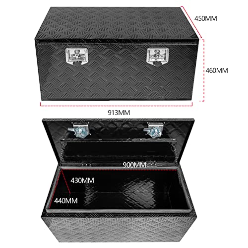 36" x 18" x 18" Truck Tool Box Pickup Truck Bed Toolbox Heavy Duty - color: Black, size: 36" x 18" x 18"