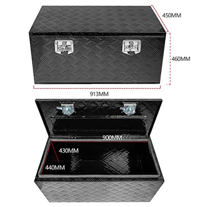 36" x 18" x 18" Truck Tool Box Pickup Truck Bed Toolbox Heavy Duty - color: Black, size: 36" x 18" x 18"
