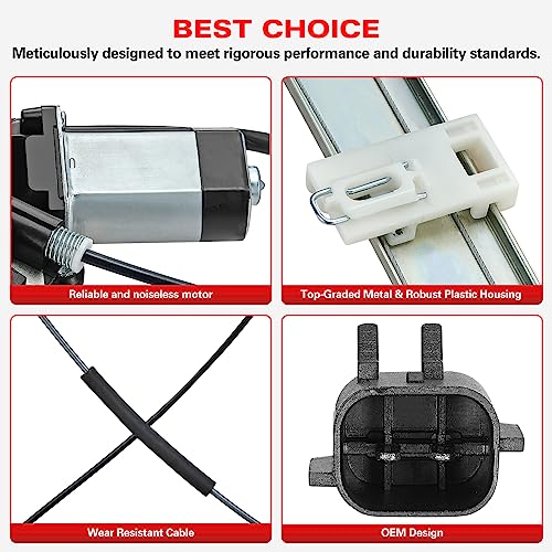 BDFHYK 748-568 Power Window Regulator with Motor Rear Right Passenger Side for Jeep Liberty 2002 2003 2004 2005 2006 2007| 55360034AJ, 68059646AB, 82-626AR| 02 03 04 05 06 07 - size: Rear Right, style: 2002-2005 Liberty KJ