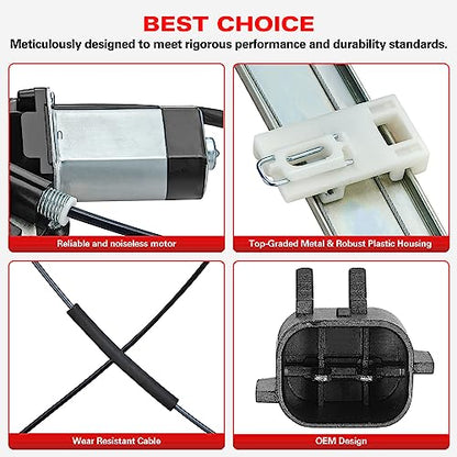 BDFHYK 748-568 Power Window Regulator with Motor Rear Right Passenger Side for Jeep Liberty 2002 2003 2004 2005 2006 2007| 55360034AJ, 68059646AB, 82-626AR| 02 03 04 05 06 07 - size: Rear Right, style: 2002-2005 Liberty KJ