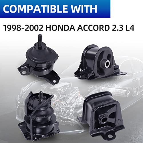 4-Piece Engine Motor Mount Set Compatible with 1998-2002 Accord 2.3L - size: 1998-2002 Honda Accord 2.3L Auto Set of 4