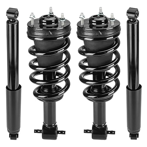 Front & Rear Strut Shock Assembly w/Coil Spring Compatible with Chevy Silverado 1500/ GMC Sierra 1500 2007-2013, Replace 139105 4345074, Left & Right, 4PCS - size: Front & Rear
