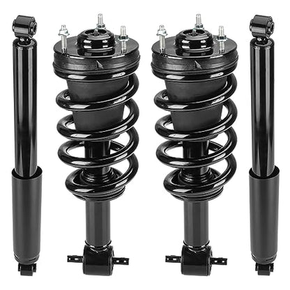 Front & Rear Strut Shock Assembly w/Coil Spring Compatible with Chevy Silverado 1500/ GMC Sierra 1500 2007-2013, Replace 139105 4345074, Left & Right, 4PCS - size: Front & Rear