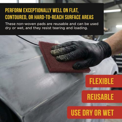 Dura-Gold 6" x 9" Maroon General Purpose Scuff Pads, Box of 10 - Scuffing - color: Maroon