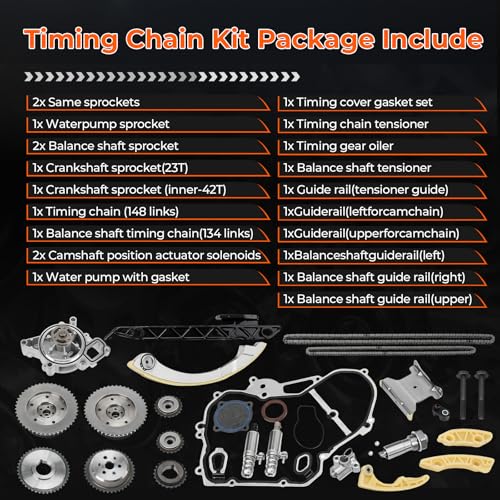 2.4 Timing Chain Kit w/Water Pump Fit For Chevy Equinox, Replaces# 94201S - size: 12621505