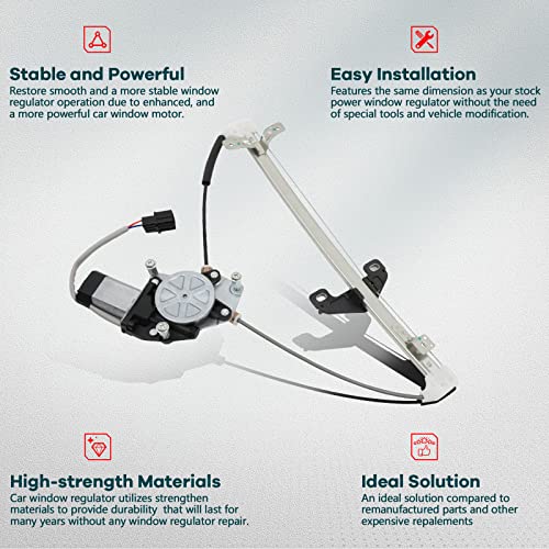 FINDAUTO 748-045 Power Window Regulator for 2003-2007 for Honda for Accord - size: Rear Right, style: 2003-2007 for Honda for Accord