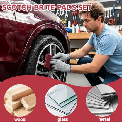 20PCS Cuttable Maroon Scotch Brite Pads, General Purpose Scrub Pad
