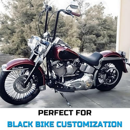 FatFlex 18 in Rear Wheel, Chrome Spokes, Black Rim for Harley ABS - color: 18" x 3.5",Black+Chrome+Black